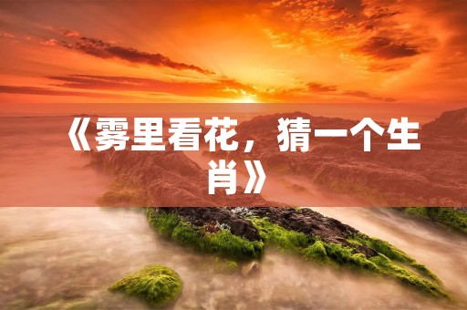 《雾里看花，猜一个生肖》