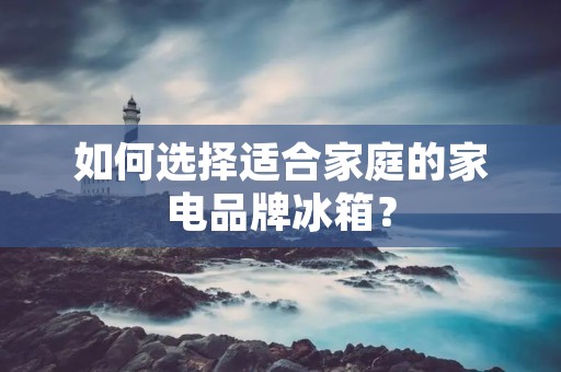 如何选择适合家庭的家电品牌冰箱？