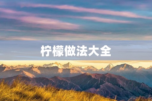 柠檬做法大全 柠檬做法大全