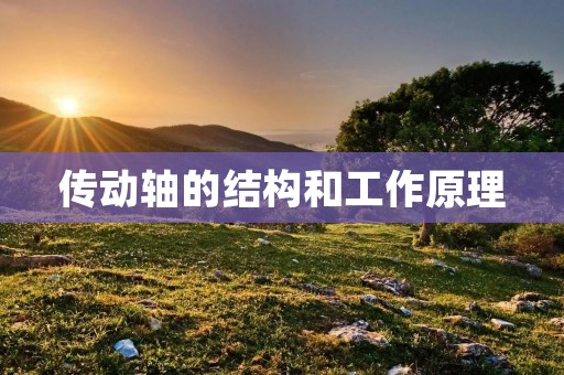 传动轴的结构和工作原理