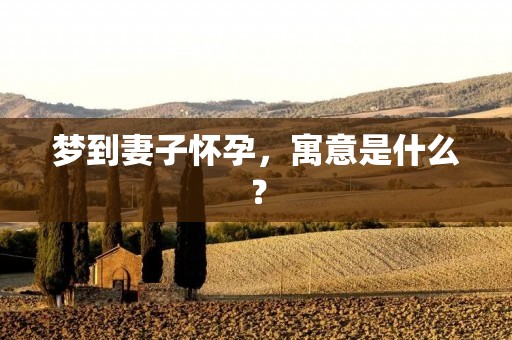 梦到妻子怀孕,寓意是什么?