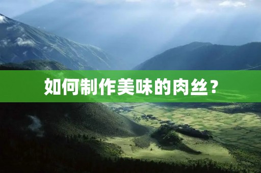 如何制作美味的肉丝? 如何制作美味的肉丝?