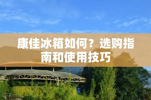 康佳冰箱如何?选购指南和使用技巧 康佳冰箱如何?选购指南和使用技巧