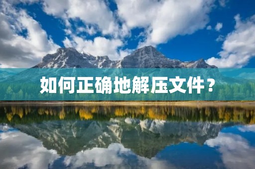 如何正确地解压文件? 如何正确地解压文件?