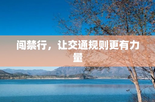 闯禁行，让交通规则更有力量