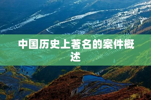 中国历史上著名的案件概述