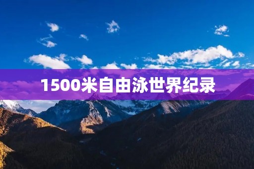1500米自由泳世界纪录:女子和男子各自的最佳成绩 1500米自由泳世界纪录:女子和男子各自的最佳成绩