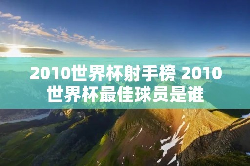 2010世界杯射手榜 2010世界杯最佳球员是谁