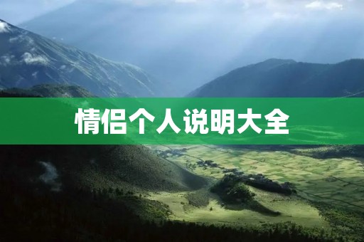 情侣个人说明大全：让你更深入了解TA