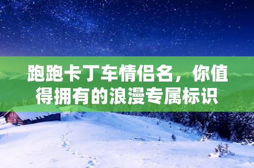 跑跑卡丁车情侣名，你值得拥有的浪漫专属标识