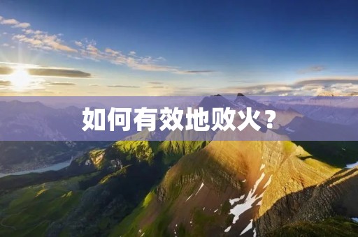 如何有效地败火?