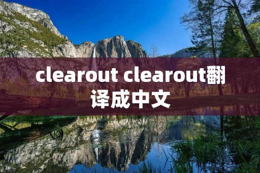 clearout clearout翻译成中文 clearout clearout翻译成中文