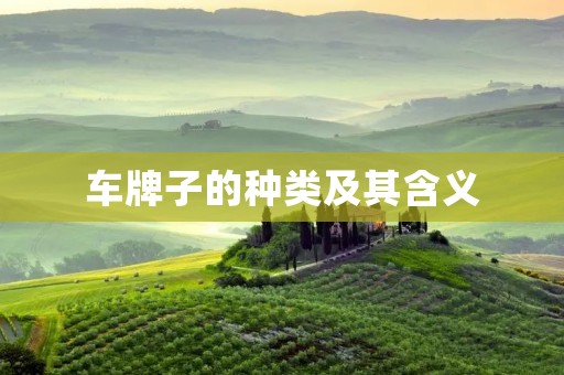 车牌子的种类及其含义 车牌子的种类及其含义