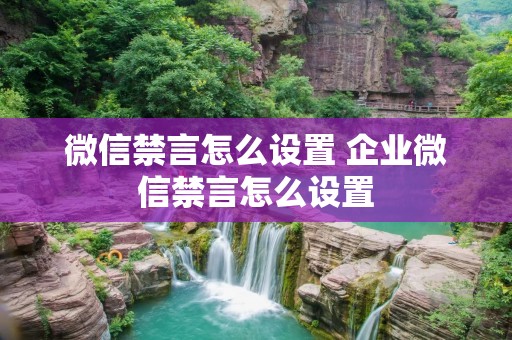 微信禁言怎么设置 企业微信禁言怎么设置