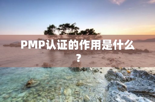 PMP认证的作用是什么?
