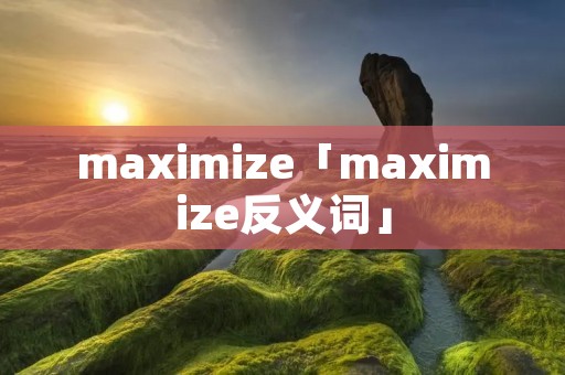 maximize「maximize反义词」 maximize「maximize反义词」