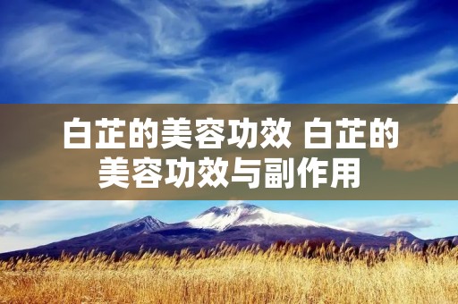 白芷的美容功效 白芷的美容功效与副作用