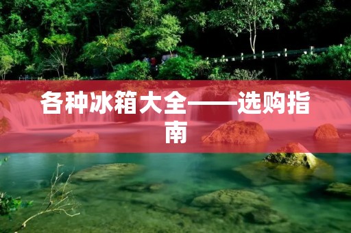各种冰箱大全——选购指南