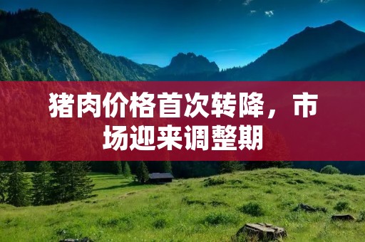 猪肉价格首次转降,市场迎来调整期