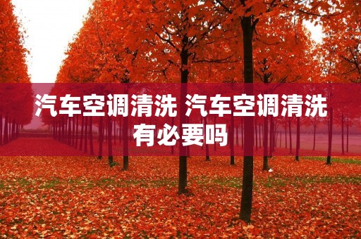 汽车空调清洗 汽车空调清洗有必要吗