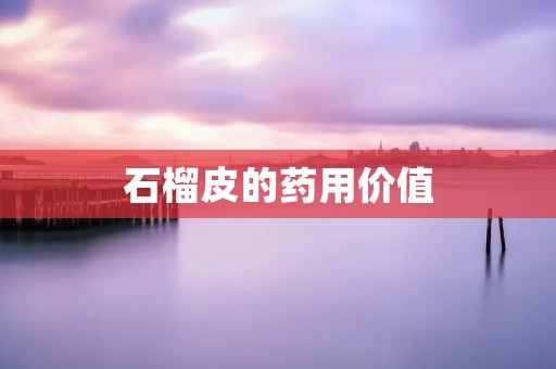 石榴皮的药用价值