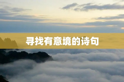 寻找有意境的诗句