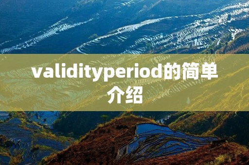 validityperiod的简单介绍