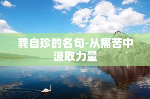 龚自珍的名句-从痛苦中汲取力量