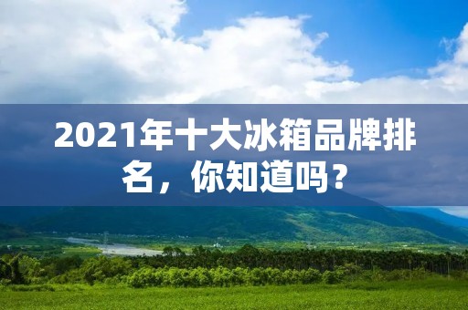 2021年十大冰箱品牌排名，你知道吗？