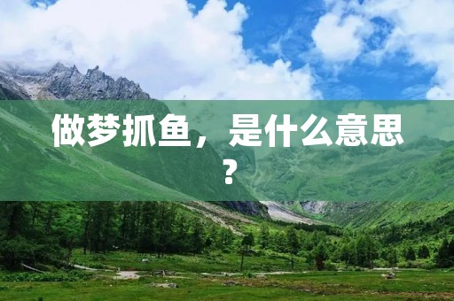 做梦抓鱼,是什么意思?