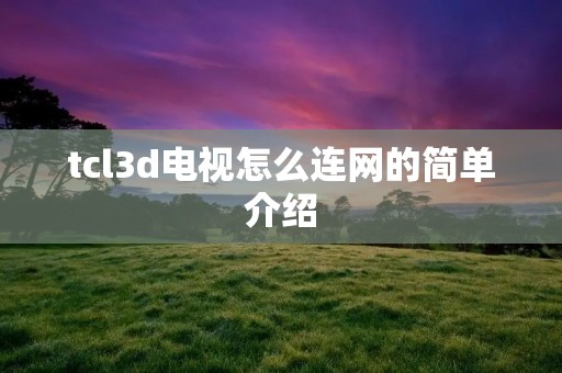 tcl3d电视怎么连网的简单介绍