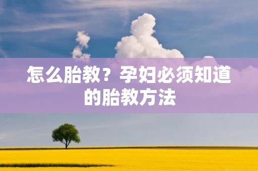 怎么胎教?孕妇必须知道的胎教方法 怎么胎教?孕妇必须知道的胎教方法