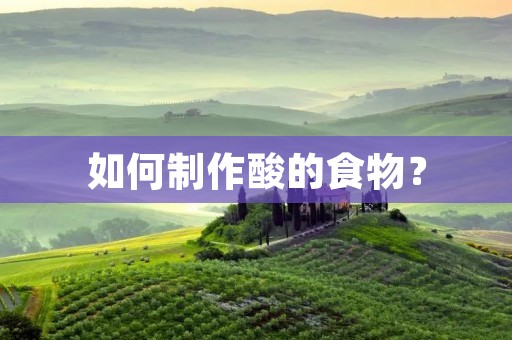 如何制作酸的食物? 如何制作酸的食物?