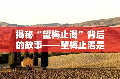 揭秘“望梅止渴”背后的故事——望梅止渴是谁?