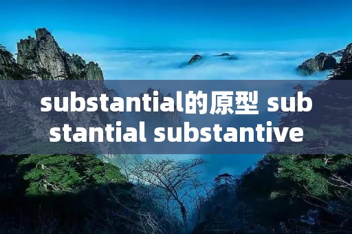 substantial的原型 substantial substantive