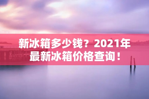 新冰箱多少钱?2021年最新冰箱价格查询!