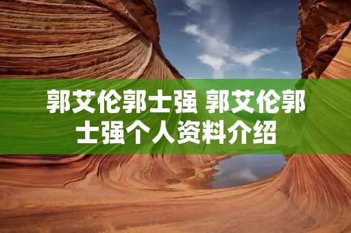 郭艾伦郭士强 郭艾伦郭士强个人资料介绍 郭艾伦郭士强 郭艾伦郭士强个人资料介绍