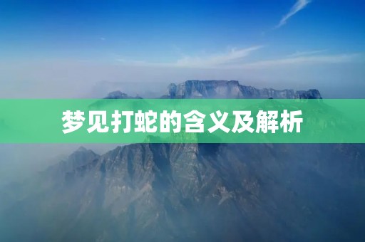 梦见打蛇的含义及解析