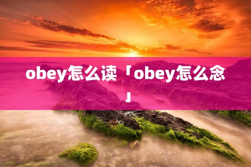 obey怎么读「obey怎么念」