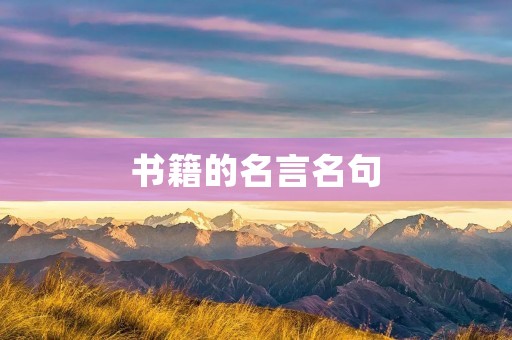 书籍的名言名句