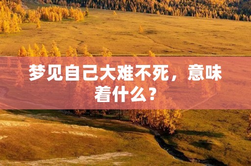梦见自己大难不死，意味着什么？
