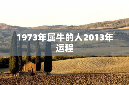 1973年属牛的人2013年运程