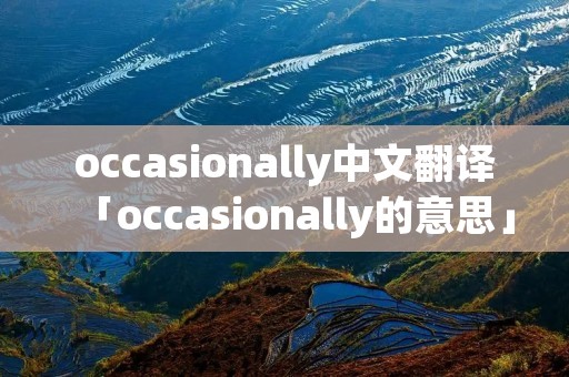 occasionally中文翻译「occasionally的意思」