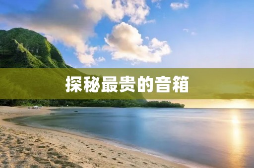 探秘最贵的音箱:这些价格惊人的音箱到底有何过人之处?