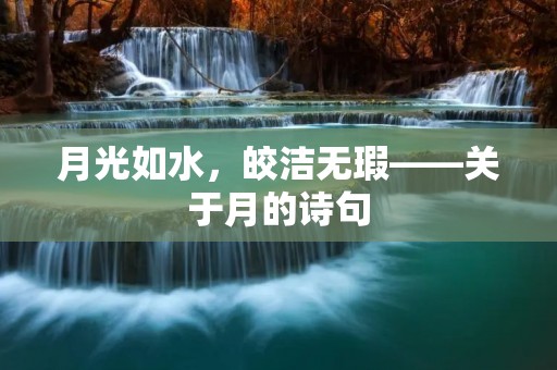 月光如水,皎洁无瑕——关于月的诗句