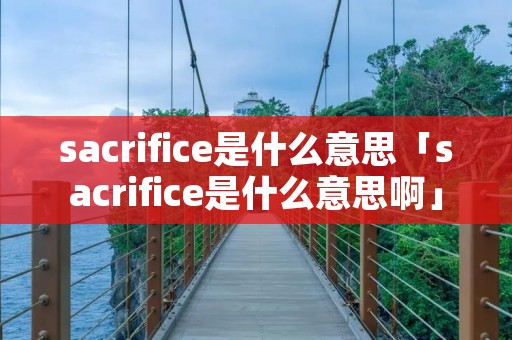 sacrifice是什么意思「sacrifice是什么意思啊」
