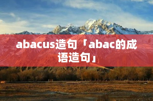 abacus造句「abac的成语造句」