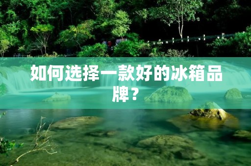 如何选择一款好的冰箱品牌? 如何选择一款好的冰箱品牌?
