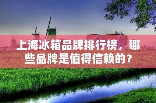 上海冰箱品牌排行榜,哪些品牌是值得信赖的?