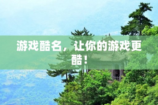 游戏酷名,让你的游戏更酷!